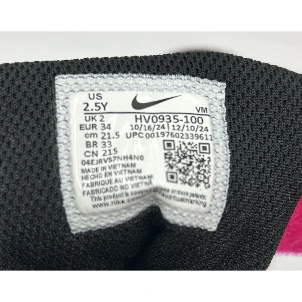 Nike Court Borough Mid‎ 2 PSV Fierce Pink Black Kids Size 2.5Y HV0935-100